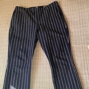 Navy/White/Black Striped Pants